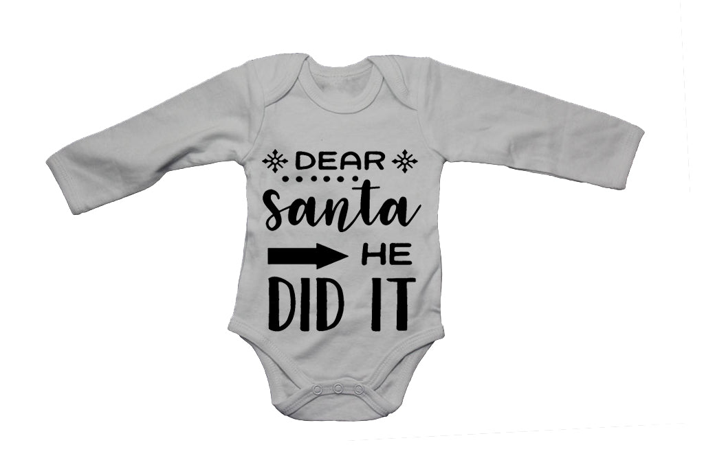 Dear Santa, He Did It - Christmas - Baby Grow - BuyAbility South Africa