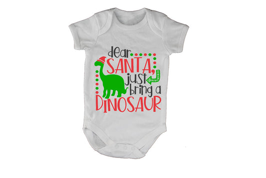 Dear Santa, Bring a Dinosaur - Baby Grow - BuyAbility South Africa