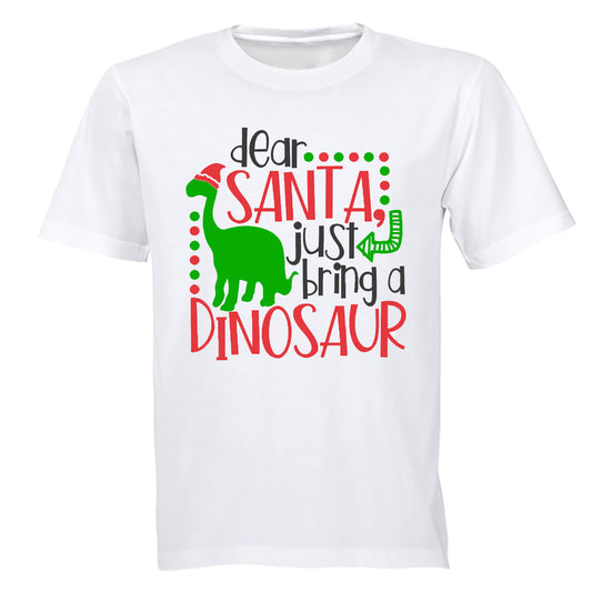 Dear Santa, Bring a Dinosaur - Kids T-Shirt - BuyAbility South Africa