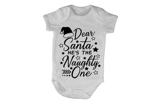 Dear Santa, He's the Naughty One - Christmas - Baby Grow - BuyAbility South Africa