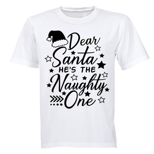 Dear Santa, He's the Naughty One - Christmas - Kids T-Shirt - BuyAbility South Africa