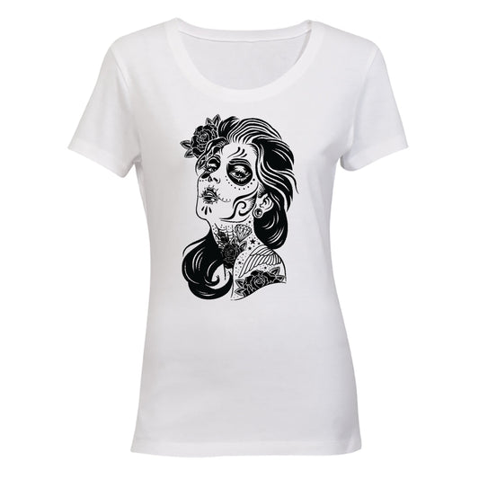 Diamond Sugar Skull - Halloween - Ladies - T-Shirt - BuyAbility South Africa