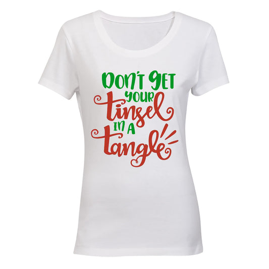 Tinsel in a Tangle - Christmas - Ladies - T-Shirt - BuyAbility South Africa