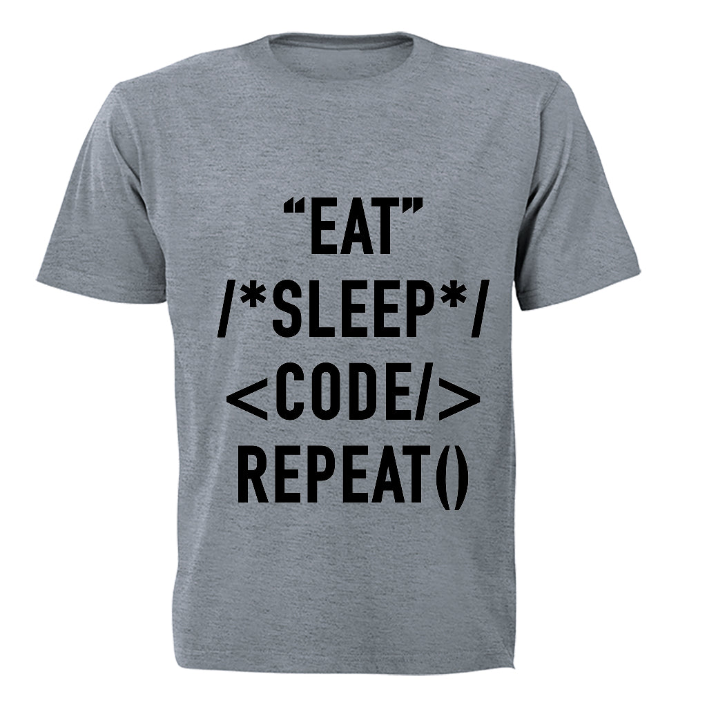 Eat - Sleep - Code - Repeat - Adults - T-Shirt - BuyAbility South Africa