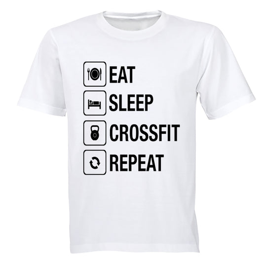 Eat. Sleep. Crossfit. Repeat - Adults - T-Shirt - BuyAbility South Africa