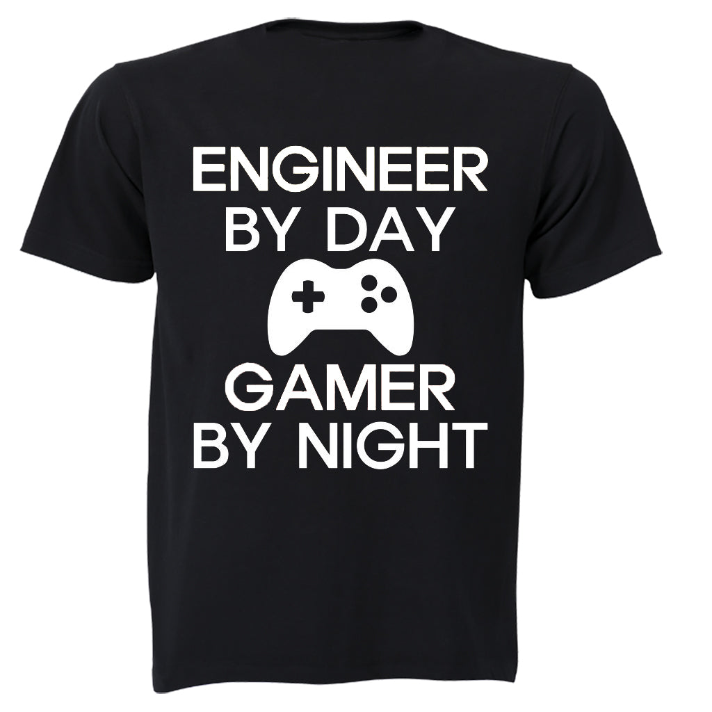 Engineer by Day - Gamer by Night - Adults - T-Shirt - BuyAbility South Africa