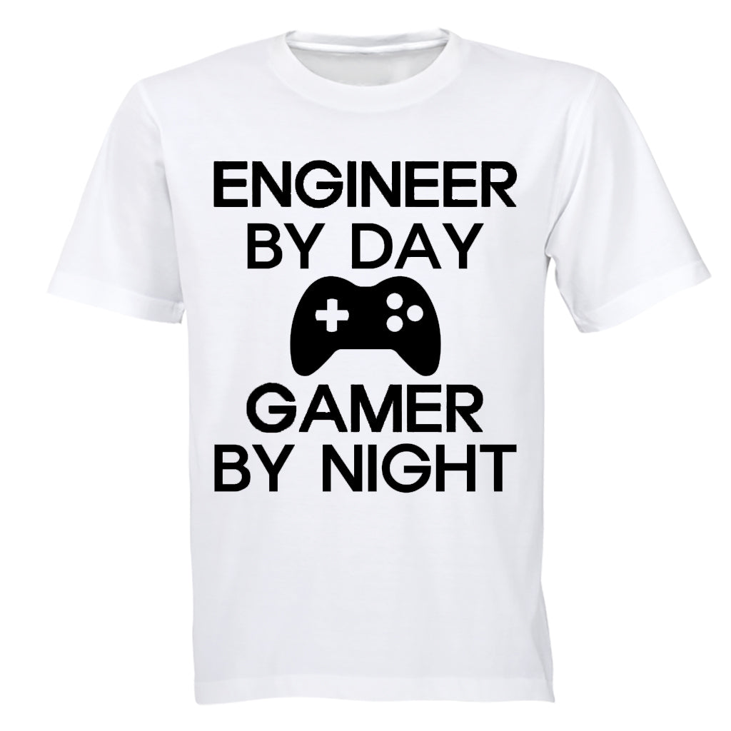 Engineer by Day - Gamer by Night - Adults - T-Shirt - BuyAbility South Africa