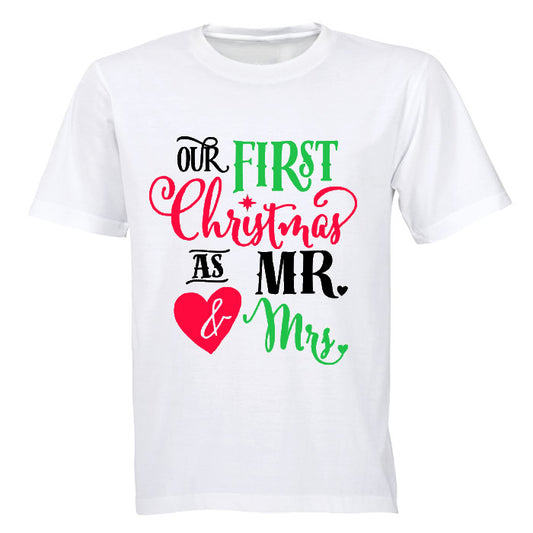 First Christmas as Mr and Mrs! - Adults - T-Shirt - BuyAbility South Africa