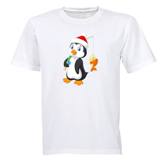 Fishing Penguin - Kids T-Shirt - BuyAbility South Africa