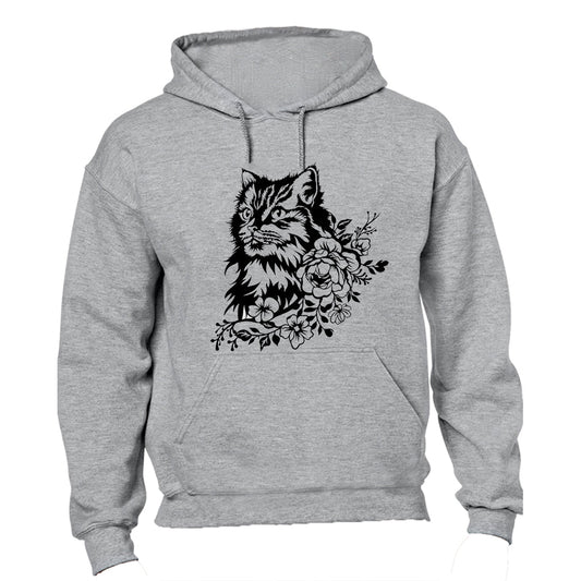 Floral Cat - Hoodie - BuyAbility South Africa