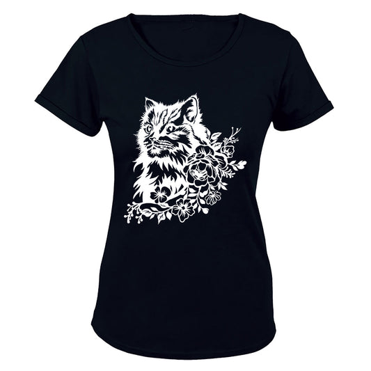 Floral Cat - Ladies - T-Shirt - BuyAbility South Africa