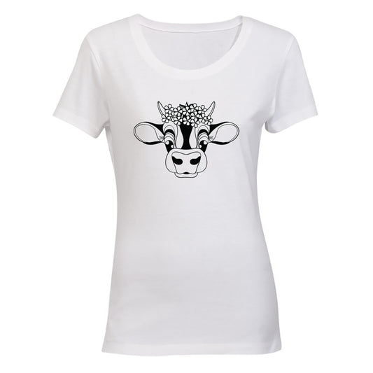 Floral Cow - Ladies - T-Shirt - BuyAbility South Africa