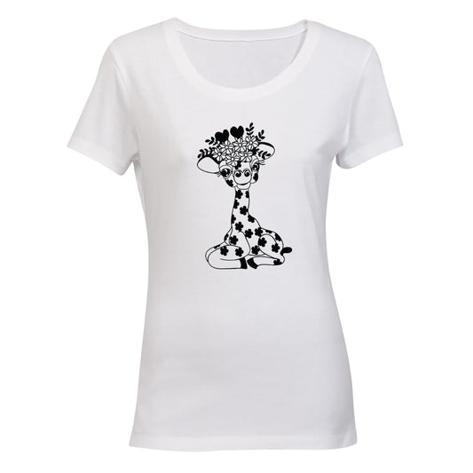 Floral Giraffe - Ladies - T-Shirt - BuyAbility South Africa