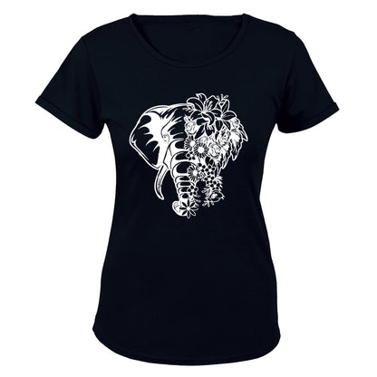 Flower Elephant - Ladies - T-Shirt - BuyAbility South Africa