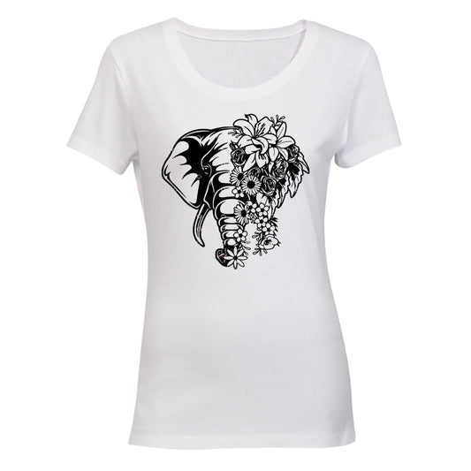 Flower Elephant - Ladies - T-Shirt - BuyAbility South Africa