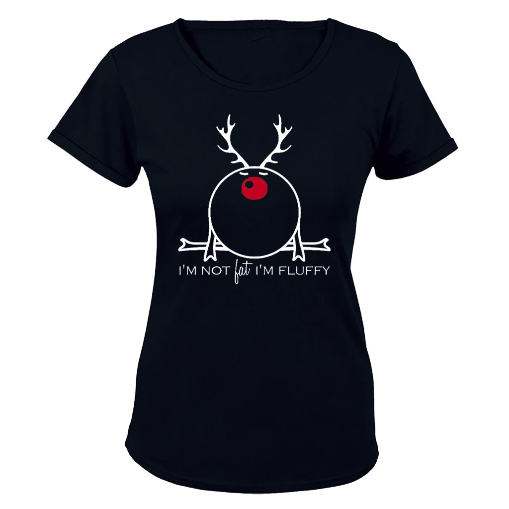 Fluffy Reindeer - Christmas - Ladies - T-Shirt - BuyAbility South Africa