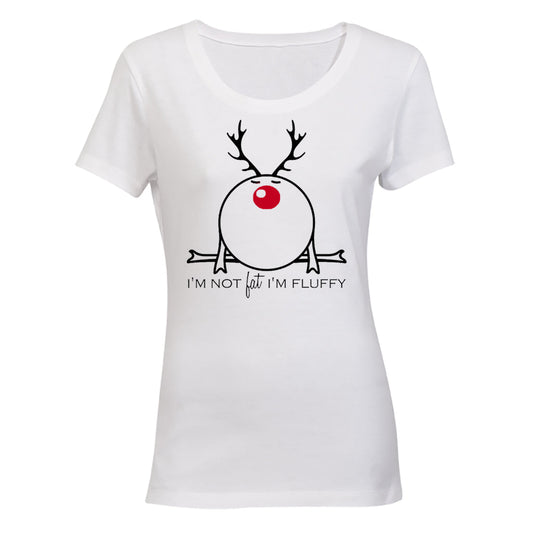 Fluffy Reindeer - Christmas - Ladies - T-Shirt - BuyAbility South Africa