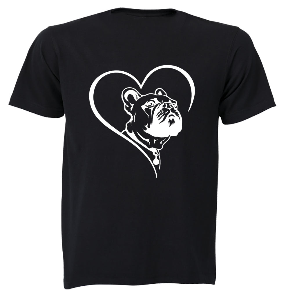 French Bulldog Heart - Adults - T-Shirt - BuyAbility South Africa