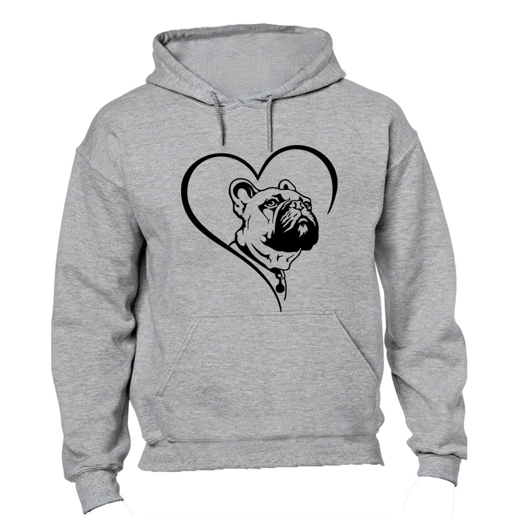 French Bulldog Heart - Hoodie - BuyAbility South Africa