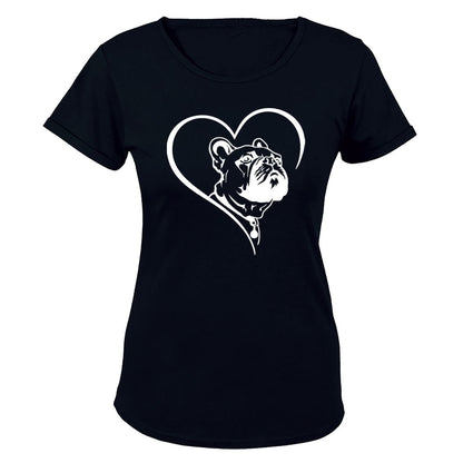 French Bulldog Heart - Ladies - T-Shirt - BuyAbility South Africa