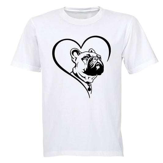 French Bulldog Heart - Adults - T-Shirt - BuyAbility South Africa