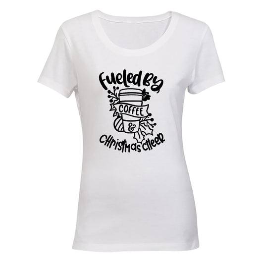 Fueled By Coffee & Christmas Cheer - Ladies - T-Shirt - BuyAbility South Africa