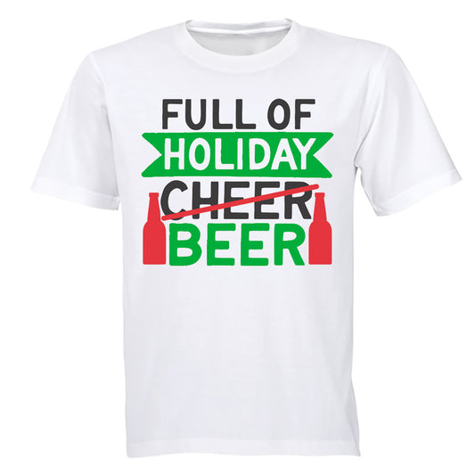 Full of Holiday Beer - Christmas - Adults - T-Shirt - BuyAbility South Africa