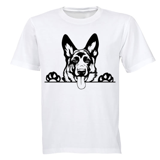 German Shepherd Peeking - Kids T-Shirt - BuyAbility South Africa
