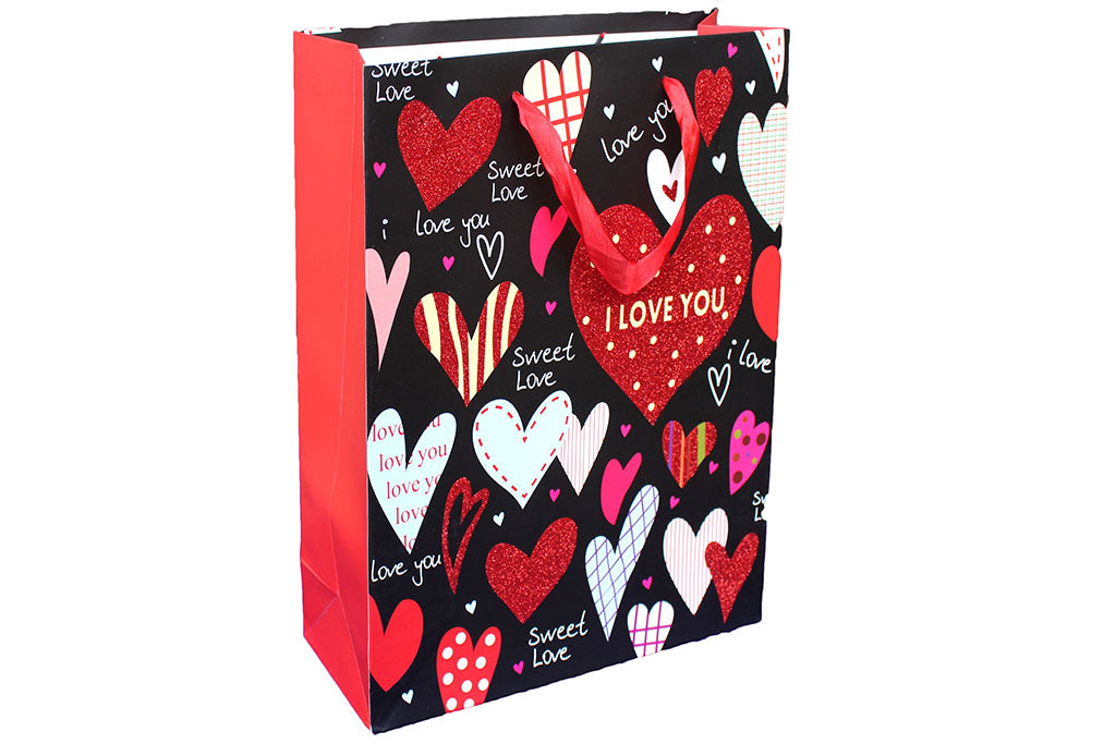 I Love You, Sweet Love – Glitter Gift Bag - BuyAbility