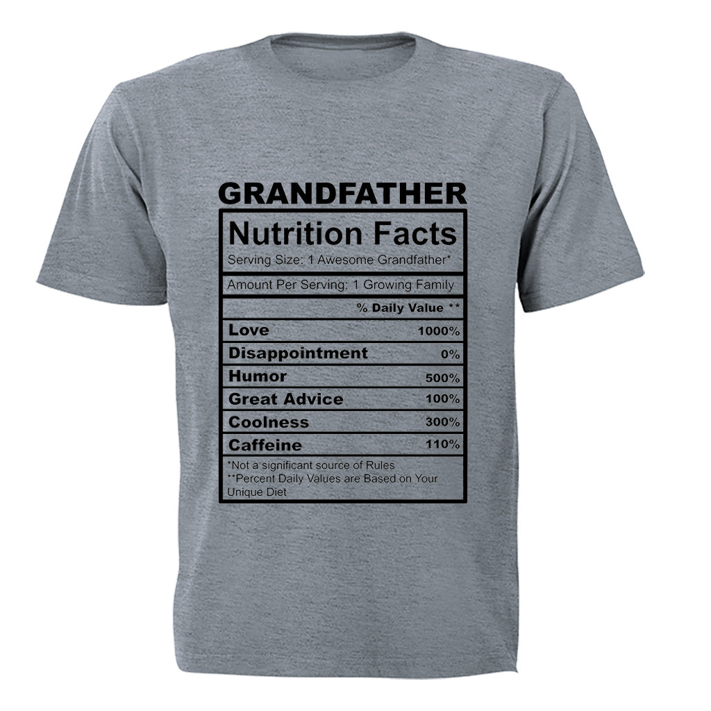 Grandfather Nutrition Facts - Adults - T-Shirt - BuyAbility South Africa