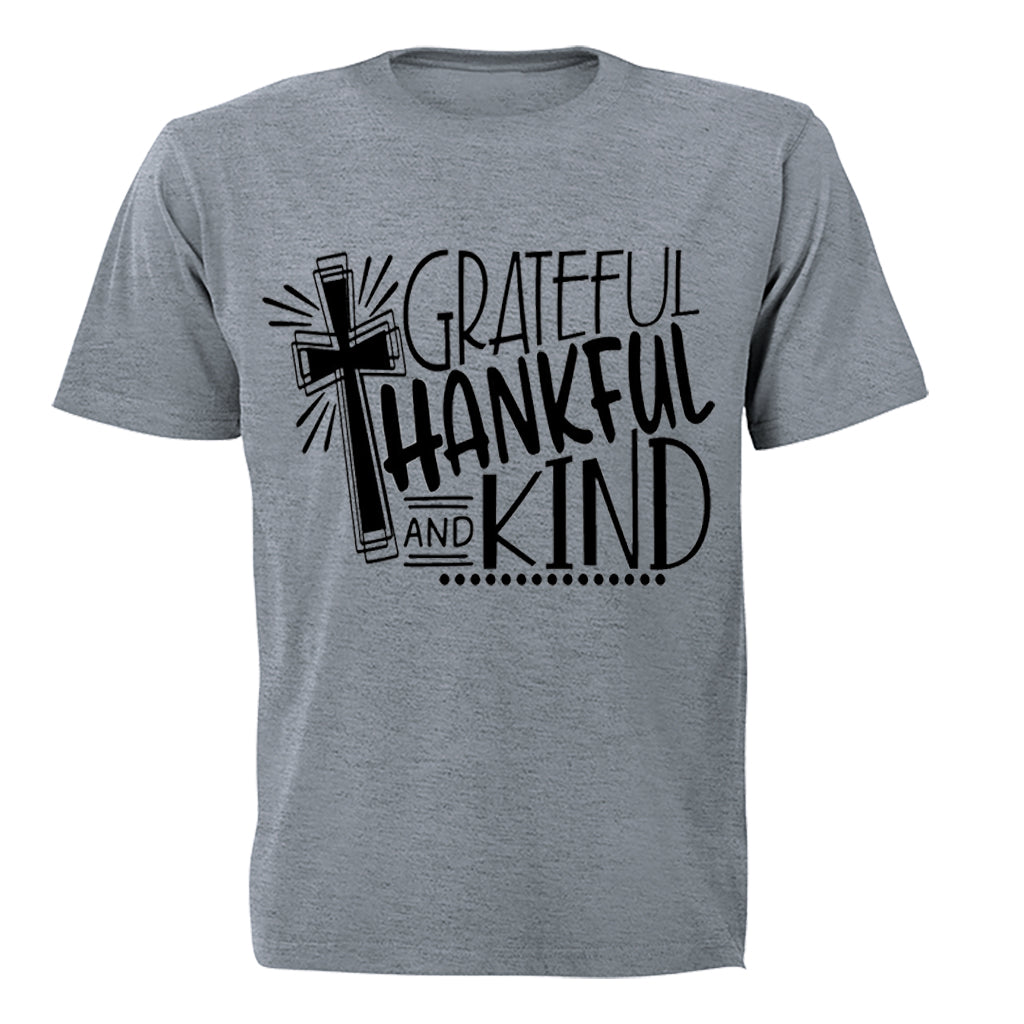 Grateful. Thankful. Kind. - Adults - T-Shirt - BuyAbility South Africa