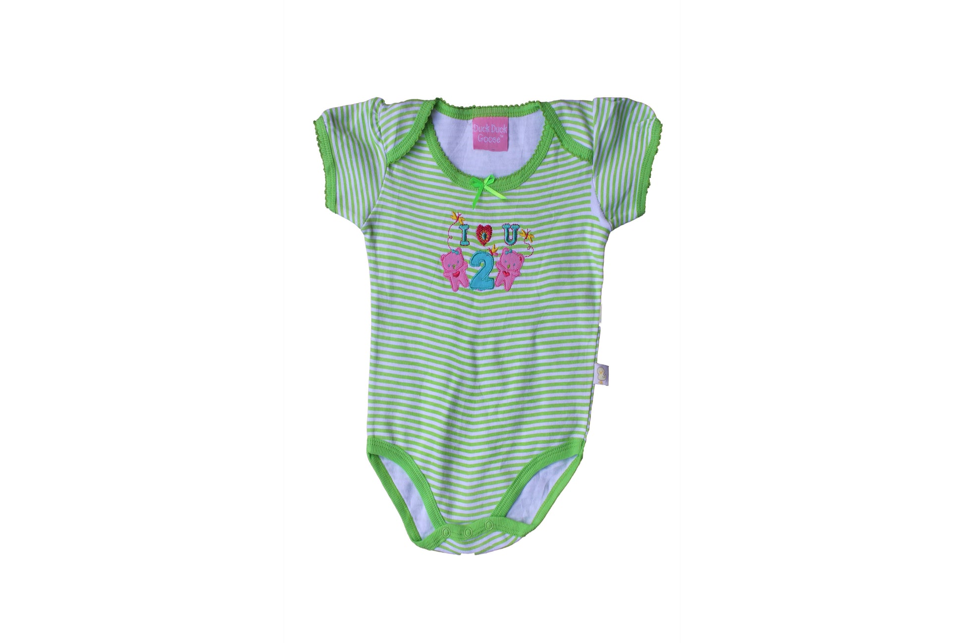 Green & White Striped ‘I Love You’ Baby Grow - BuyAbility South Africa