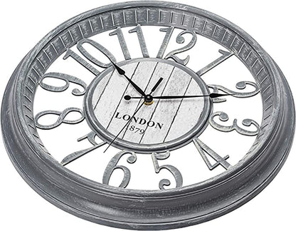 Large Grey Wall Clock - London 1879