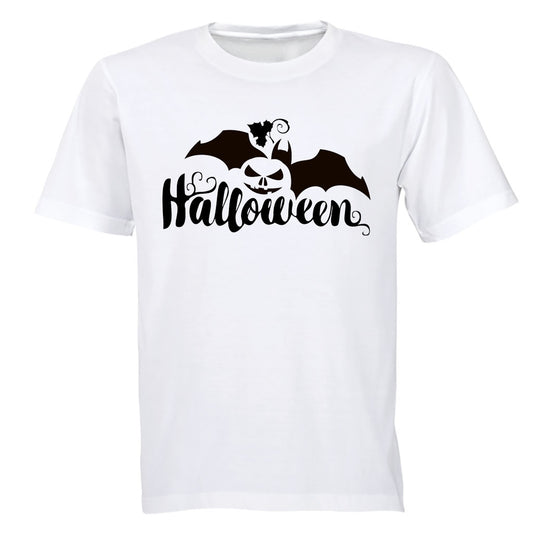 Halloween - Pumpkin & Bat - Adults - T-Shirt - BuyAbility South Africa
