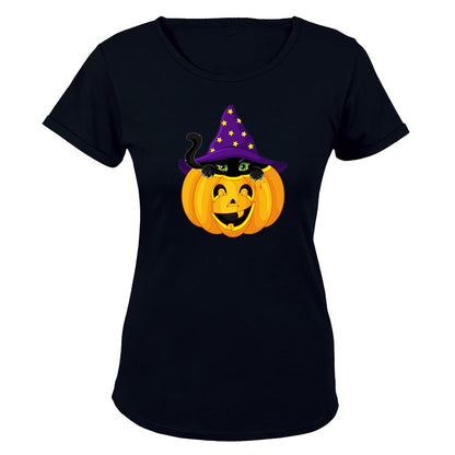Halloween Peeking Cat - Ladies - T-Shirt - BuyAbility South Africa