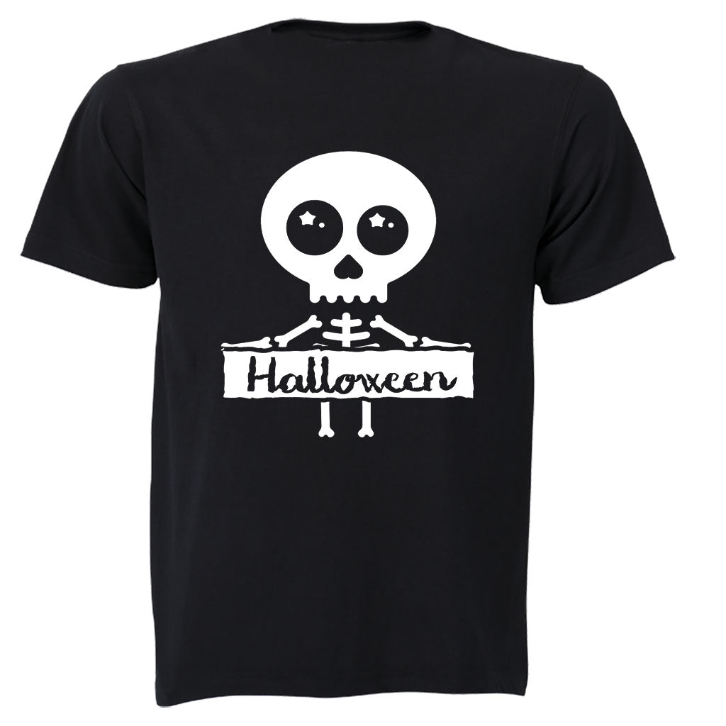 Skeleton Halloween Sign - Adults - T-Shirt - BuyAbility South Africa