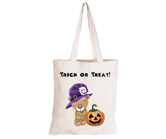 Halloween Brown Teddy & Pumpkin - Eco-Cotton Trick or Treat Bag - BuyAbility South Africa