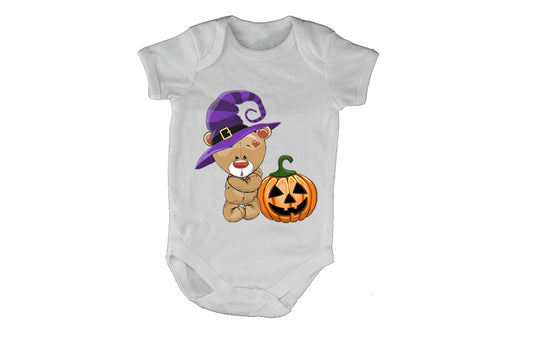 Halloween Brown Teddy & Pumpkin - Baby Grow - BuyAbility South Africa
