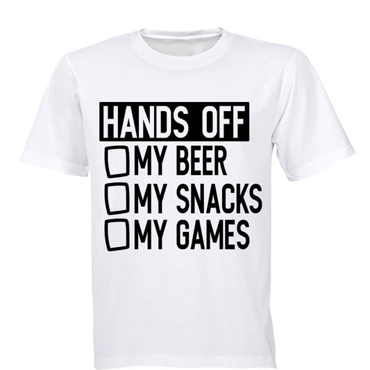 Hands Off My Beer - Snacks & Games - Adults - T-Shirt - BuyAbility South Africa