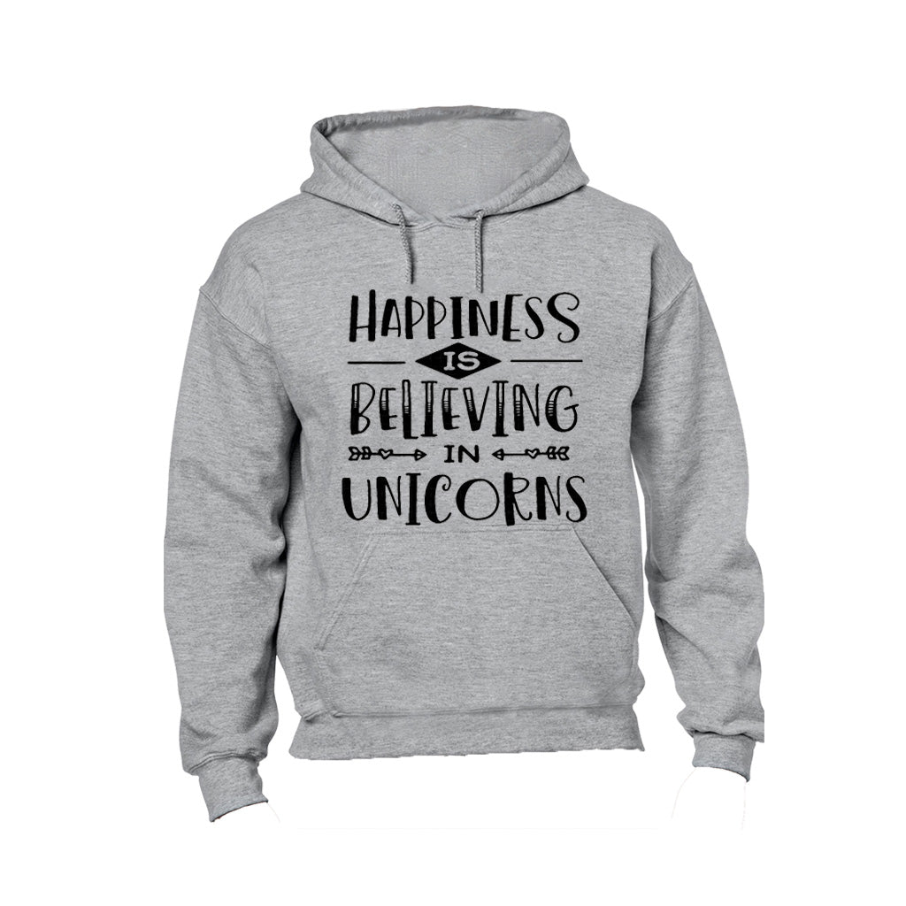 Happiness is Believing in Unicorns - Hoodie - BuyAbility South Africa