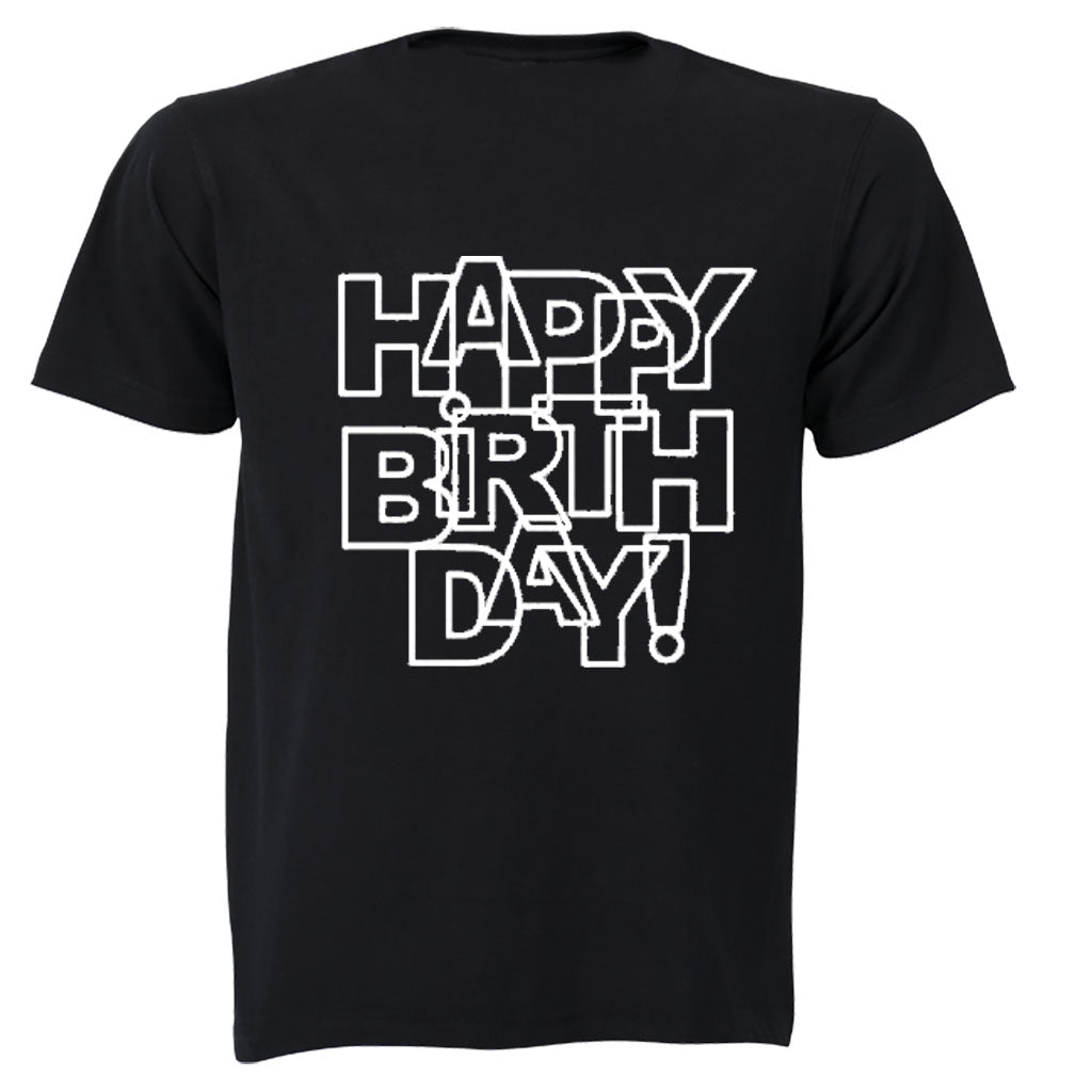Happy Birthday - Letter Design - Adults - T-Shirt - BuyAbility South Africa