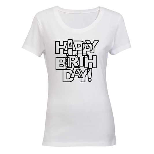 Happy Birthday - Letter Design - Ladies - T-Shirt - BuyAbility South Africa