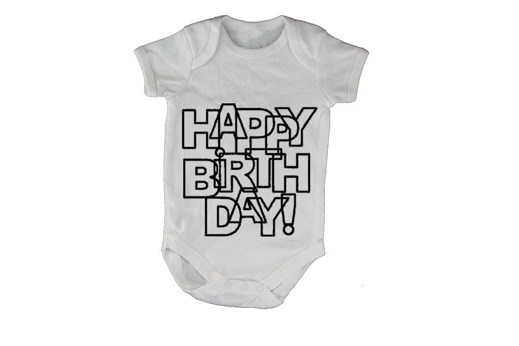 Happy Birthday - Letter Design - Baby Grow - BuyAbility South Africa