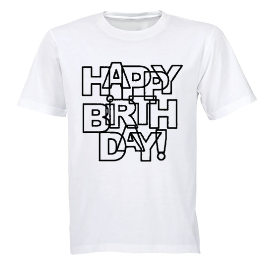 Happy Birthday - Letter Design - Adults - T-Shirt - BuyAbility South Africa