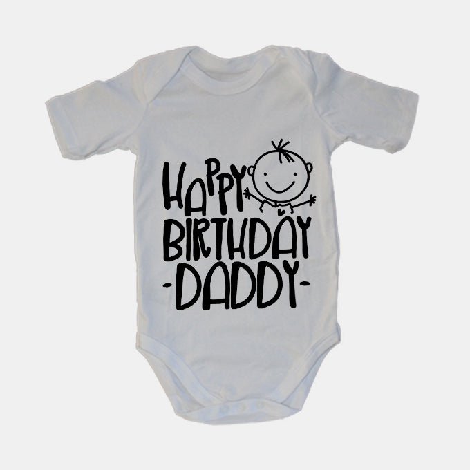 Happy Birthday Daddy - Hugs - Baby Grow