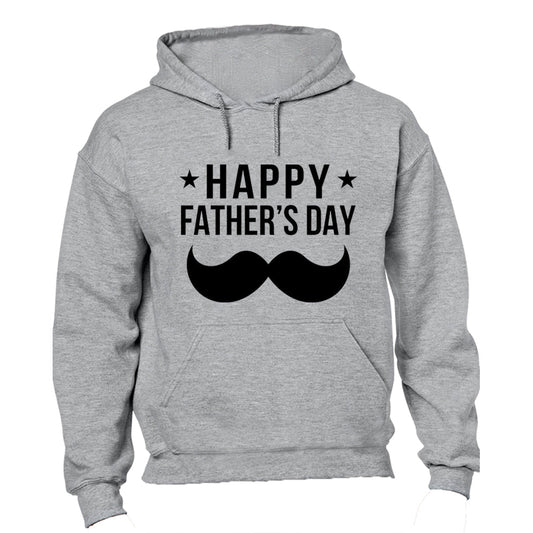 Happy Fathers Day - Mustache & Stars - Hoodie - BuyAbility South Africa