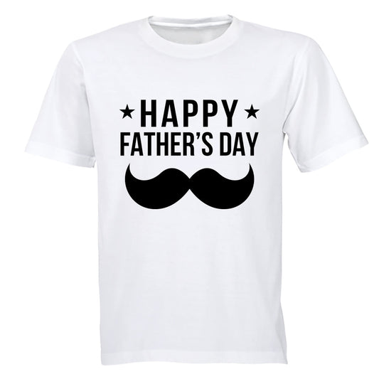 Happy Fathers Day - Mustache & Stars - Adults - T-Shirt - BuyAbility South Africa