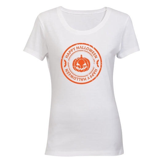 Happy Halloween - Orange Pumpkin - Ladies - T-Shirt - BuyAbility South Africa