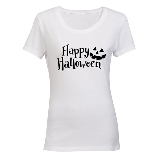 Happy Halloween - Pumpkin Face - Ladies - T-Shirt - BuyAbility South Africa