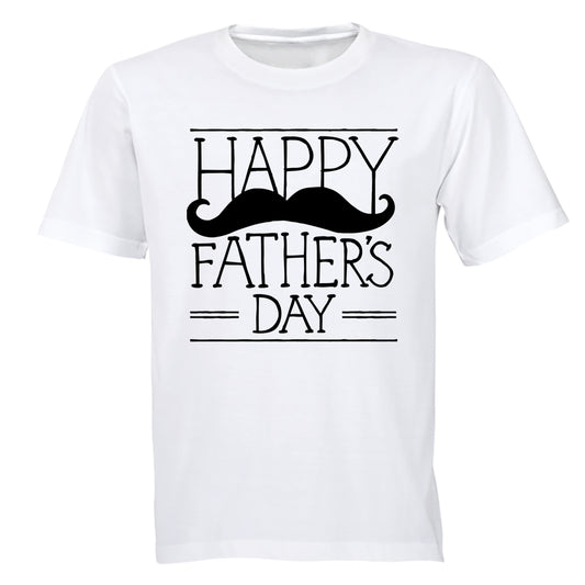 Happy Fathers Day - Mustache - Adults - T-Shirt - BuyAbility South Africa